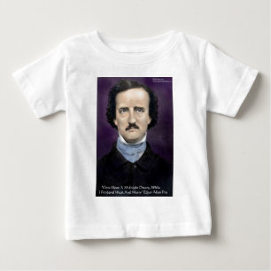 Camiseta Para Bebê Edgar Allen Poe "The Raven" Cita presentes e cartõ