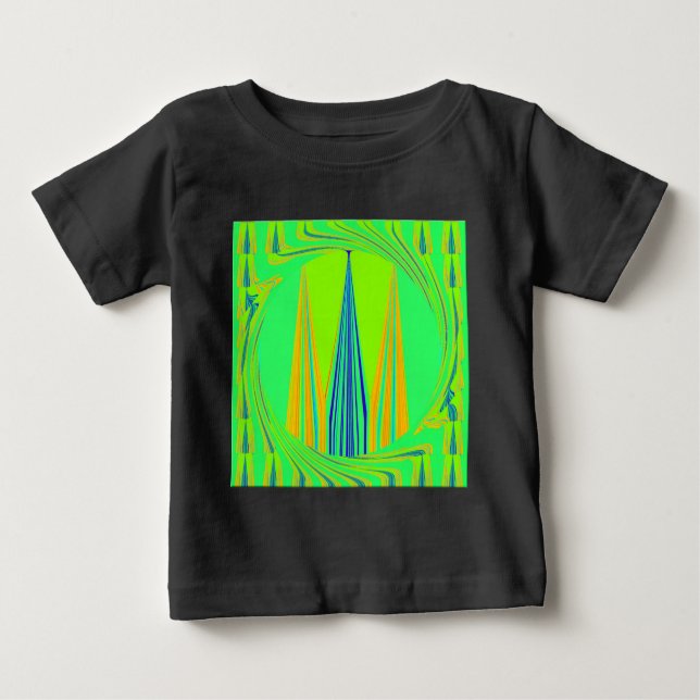 Camiseta Para Bebê Edgy Geometry Neon Design (Frente)