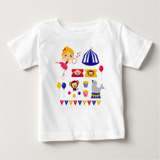 Camiseta Para Bebê Edição bonito tirada mão do circo: Material da