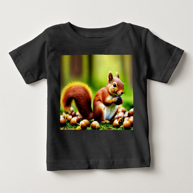 Camiseta Para Bebê Edição de Esquilo Cento (Frente)