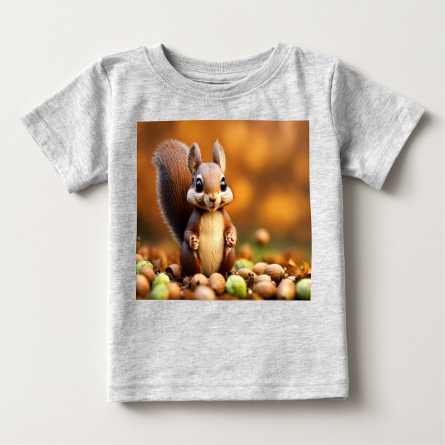 Camiseta Para Bebê Edição de Esquilo Cento (Frente)