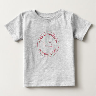 Camiseta Para Bebê Editável feito no Carimbo de Aprovação de Nebraska