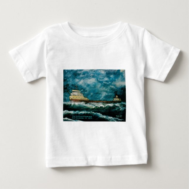 Camiseta Para Bebê Edmund Fitsgerald 1996 com texto (Frente)