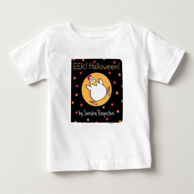 Camiseta Para Bebê EEK! HALLOWEEN! COBRIR do LIVRO Sandra Boynton (Frente)