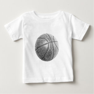 Camiseta Para Bebê Efeito Lápis de Basquete
