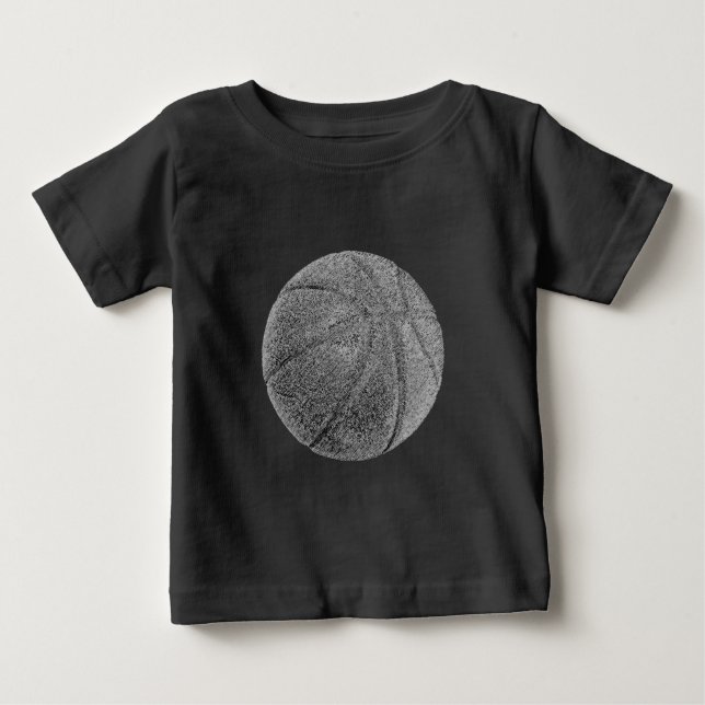 Camiseta Para Bebê Efeito Lápis de Basquete (Frente)
