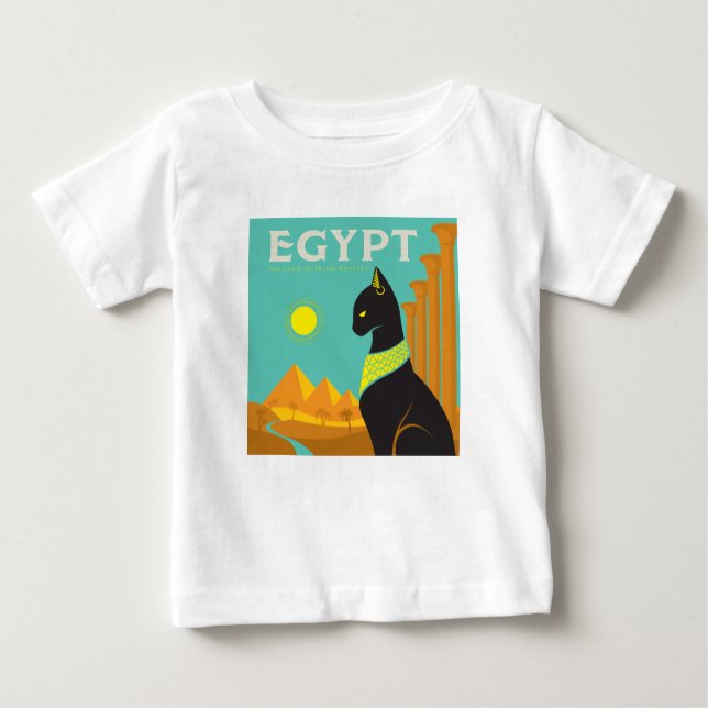 Camiseta Para Bebê Egito | Land of Feline Royalty (Frente)