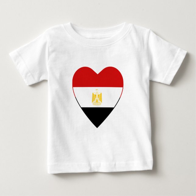 Camiseta Para Bebê Egito Sinalizador Heart Shirt (Frente)