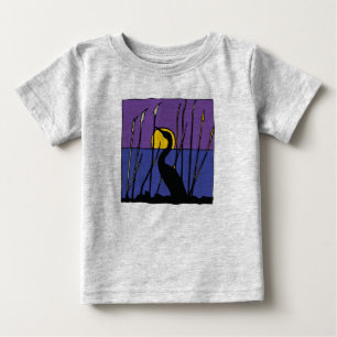 Camiseta Para Bebê Egret Entre Reeds Baby Tee