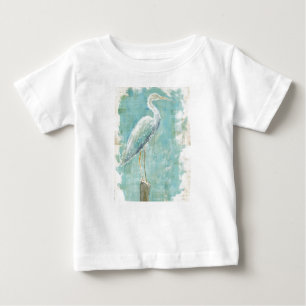 Camiseta Para Bebê Egret tropical dos pássaros ainda