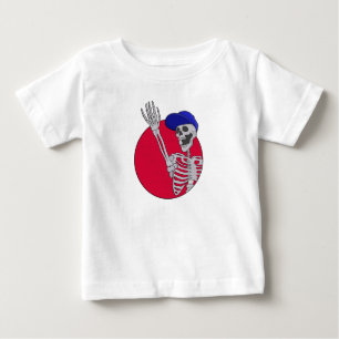 Camiseta Para Bebê Ei Amigos Esqueleto Legal e Divertido