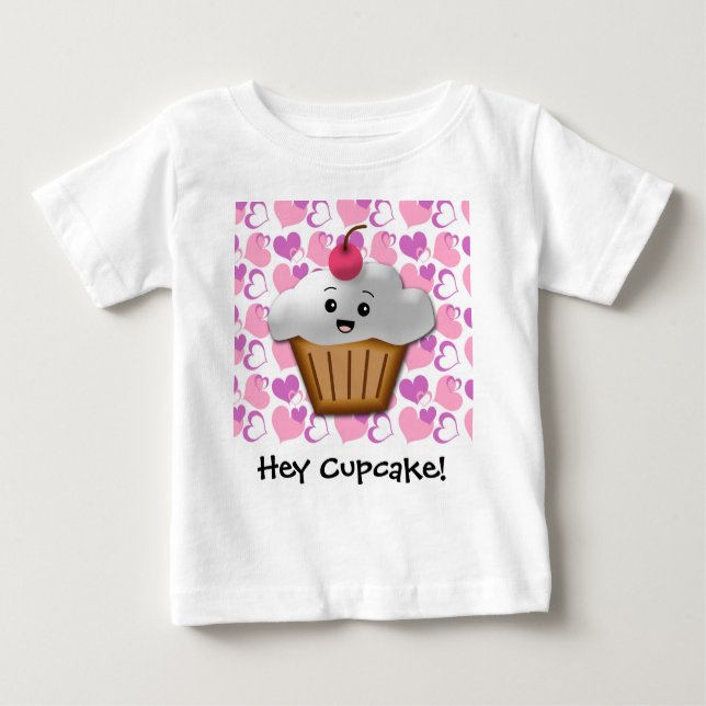 Camiseta Para Bebê Ei Cupcake Cute Kawaii Baby (Frente)