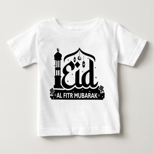 Camiseta Para Bebê Eid Al Fitr Mubarak (Frente)