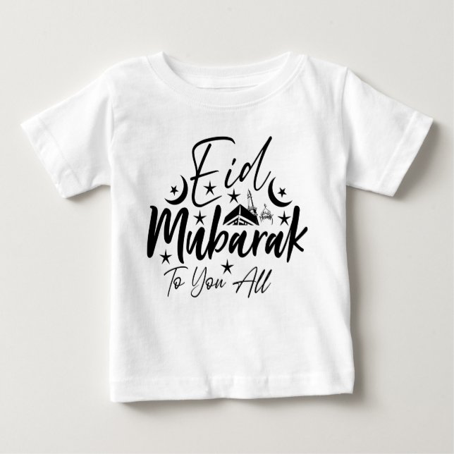 Camiseta Para Bebê Eid Mubarak Para Todos Vocês (Frente)