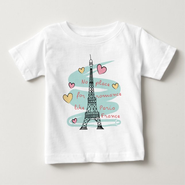 Camiseta Para Bebê Eiffel Tower Paris França (Frente)