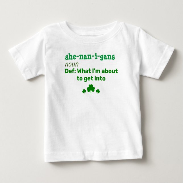 Camiseta Para Bebê ela-nan-gan Saint Patrick (Frente)