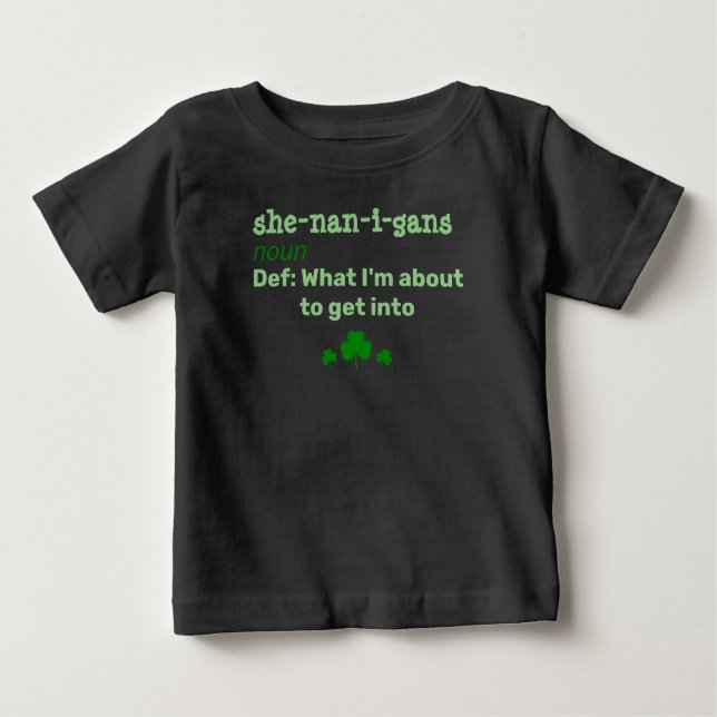 Camiseta Para Bebê Ela-nan-i-gan Saint Patrick's Baby T-Shirt (Frente)