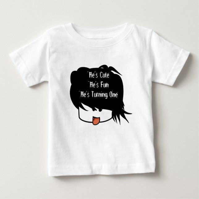Camiseta Para Bebê Ele é bonito, é um que está virando um (Frente)