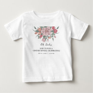 Camiseta Para Bebê Ele & Ela Bebê Moderno em Revelação de Gênero em F