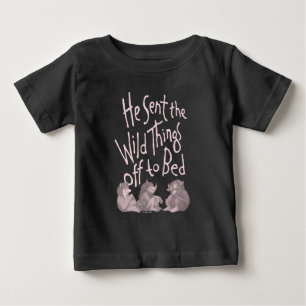 Camiseta Para Bebê Ele Mandou as Coisas Selvagens para a Cama - Rosa