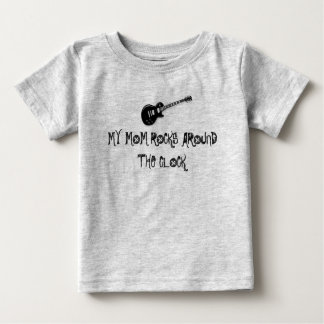 Camiseta Para Bebê Electric_guitar_black, MINHA MÃE ROCA AO REDOR...