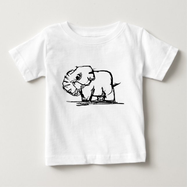 Camiseta Para Bebê Elefante (Frente)