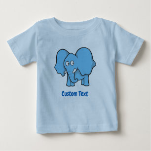 Camiseta Para Bebê Elefante Azul Claro