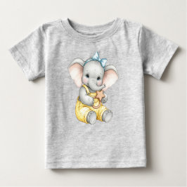 Camiseta Para Bebê Elefante bebê com chocalho de Natasha Us