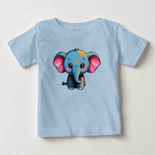 Camiseta Para Bebê Elefante Bebê de Desenho Fofo