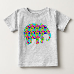 Camiseta Para Bebê Elefante bolinhas