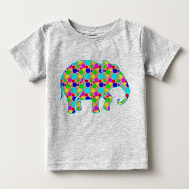 Camiseta Para Bebê Elefante bolinhas (Frente)