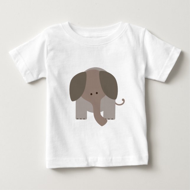 Camiseta Para Bebê Elefante bonito de Brown (Frente)