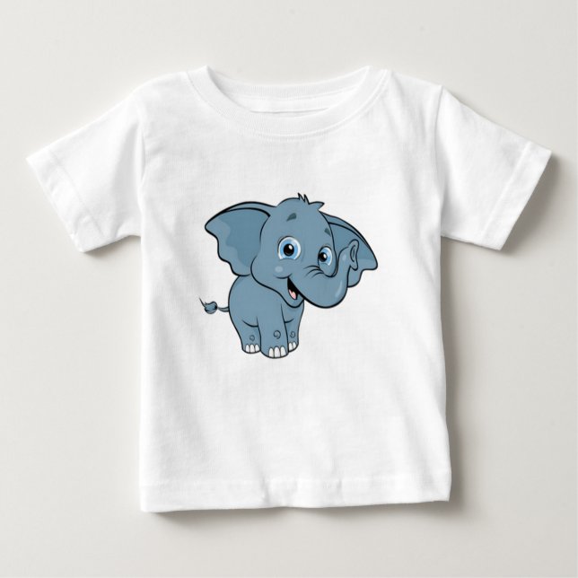 Camiseta Para Bebê Elefante bonito do bebê (Frente)