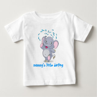 Camiseta Para Bebê Elefante bonito do bebê com o querido pequeno da