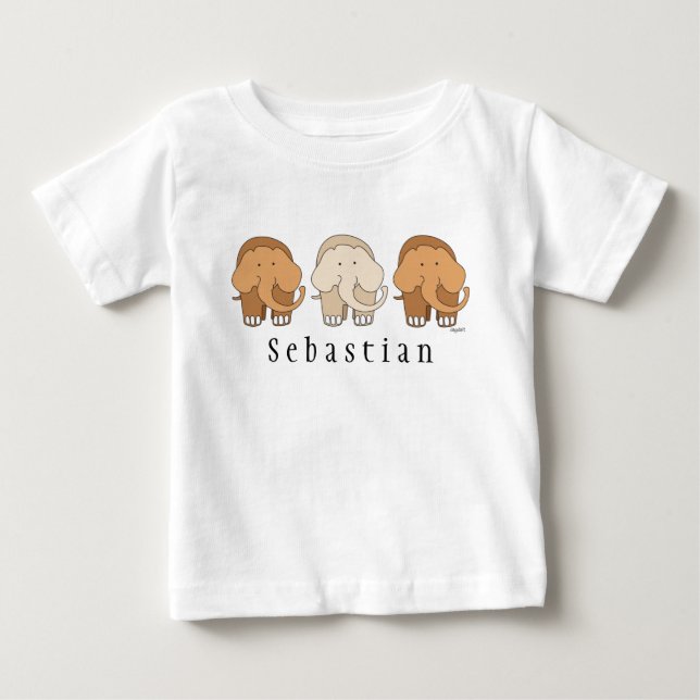 Camiseta Para Bebê Elefante Caprichoso  (Frente)