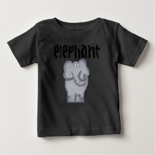 Camiseta Para Bebê Elefante cinza