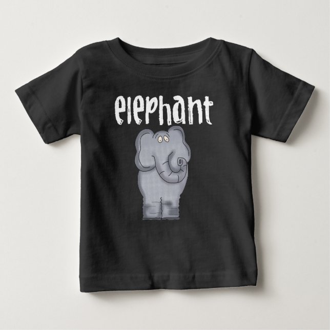 Camiseta Para Bebê Elefante cinzento (Frente)