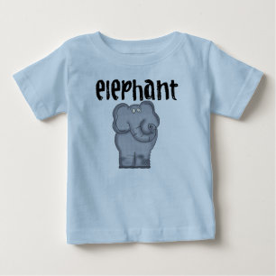 Camiseta Para Bebê Elefante cinzento