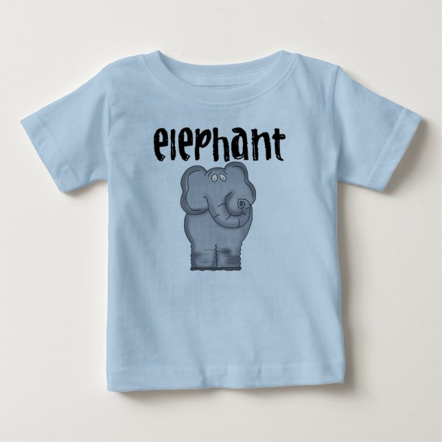 Camiseta Para Bebê Elefante cinzento (Frente)
