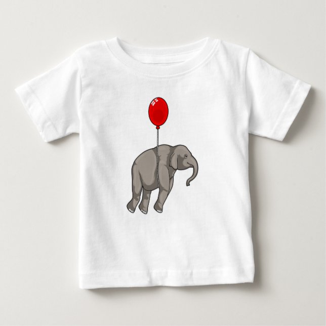 Camiseta Para Bebê Elefante com balão (Frente)