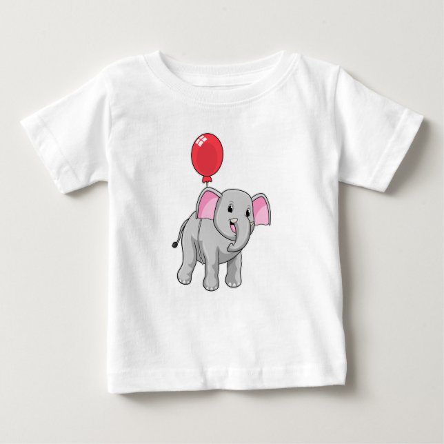 Camiseta Para Bebê Elefante com balão (Frente)
