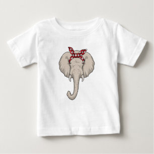 Camiseta Para Bebê Elefante com Bandana