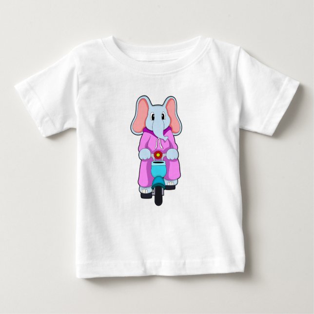 Camiseta Para Bebê Elefante com Bicicleta (Frente)