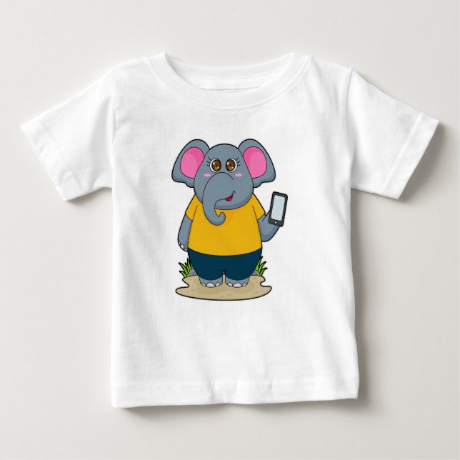 Camiseta Para Bebê Elefante com móvel (Frente)