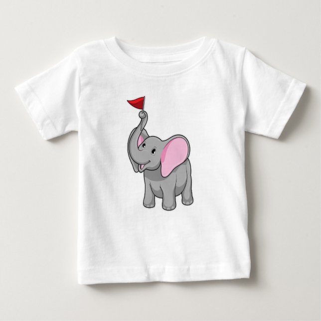 Camiseta Para Bebê Elefante com Sinalizador (Frente)