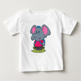 Camiseta Para Bebê Elefante como Hiker com mochila