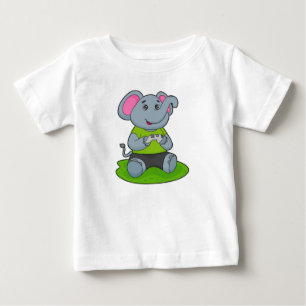 Camiseta Para Bebê Elefante como Jogador