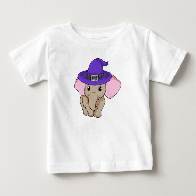 Camiseta Para Bebê Elefante como Mago (Frente)