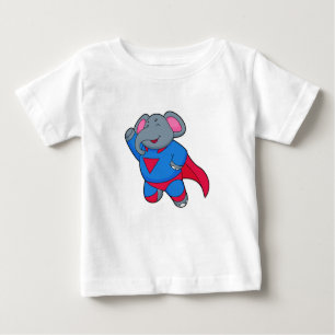 Camiseta Para Bebê Elefante como super-herói
