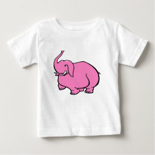 Camiseta Para Bebê Elefante cor-de-rosa